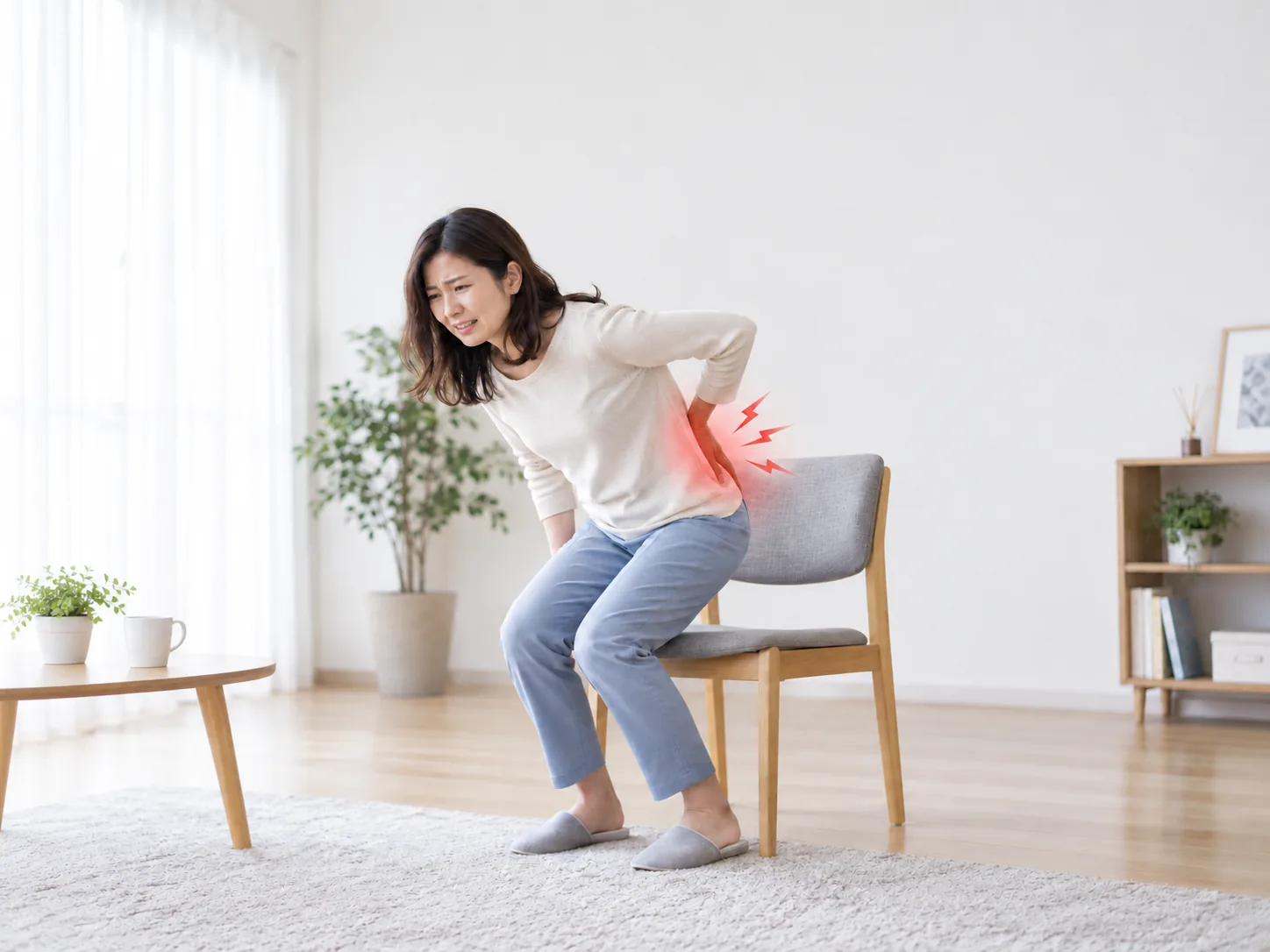 椅子から立ち上がる動きのイメージ